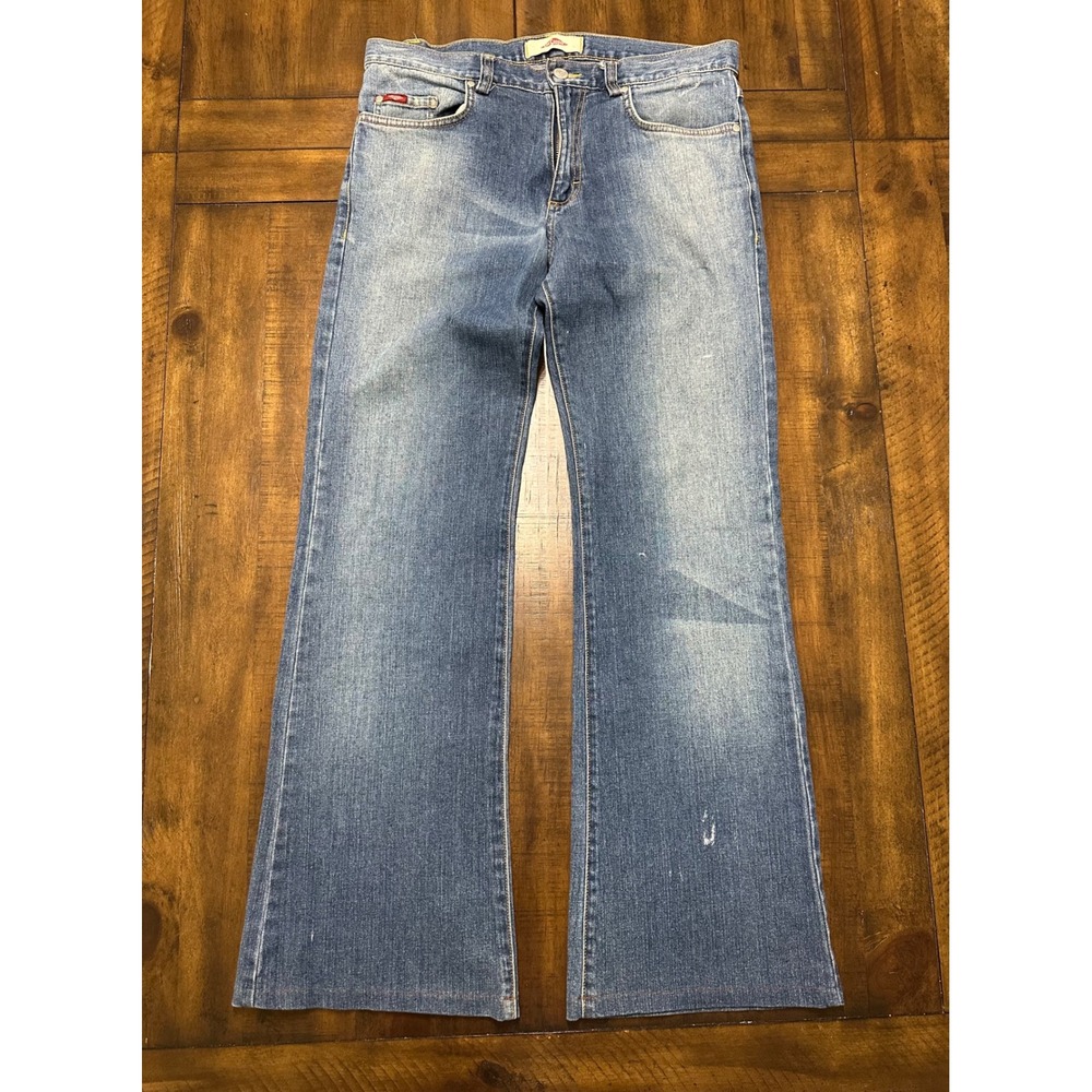 Lee Cooper Vintage Flare Jeans Medium Wash Denim Wide Leg Blue Pants 32x30‎